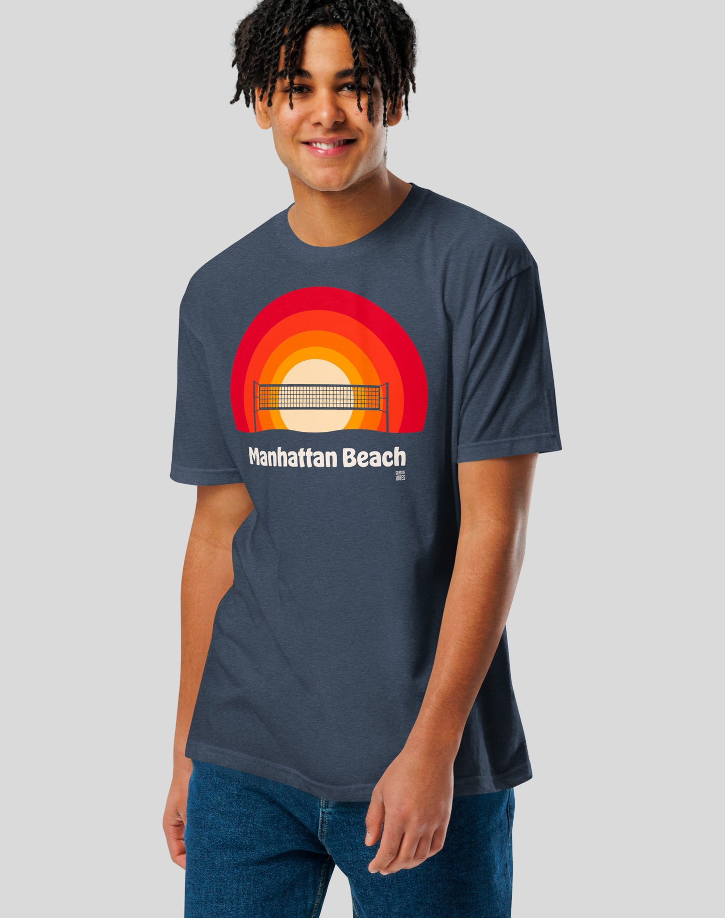 Manhattan Beach Sunset Tee - Cotton Blend | Midnight Navy