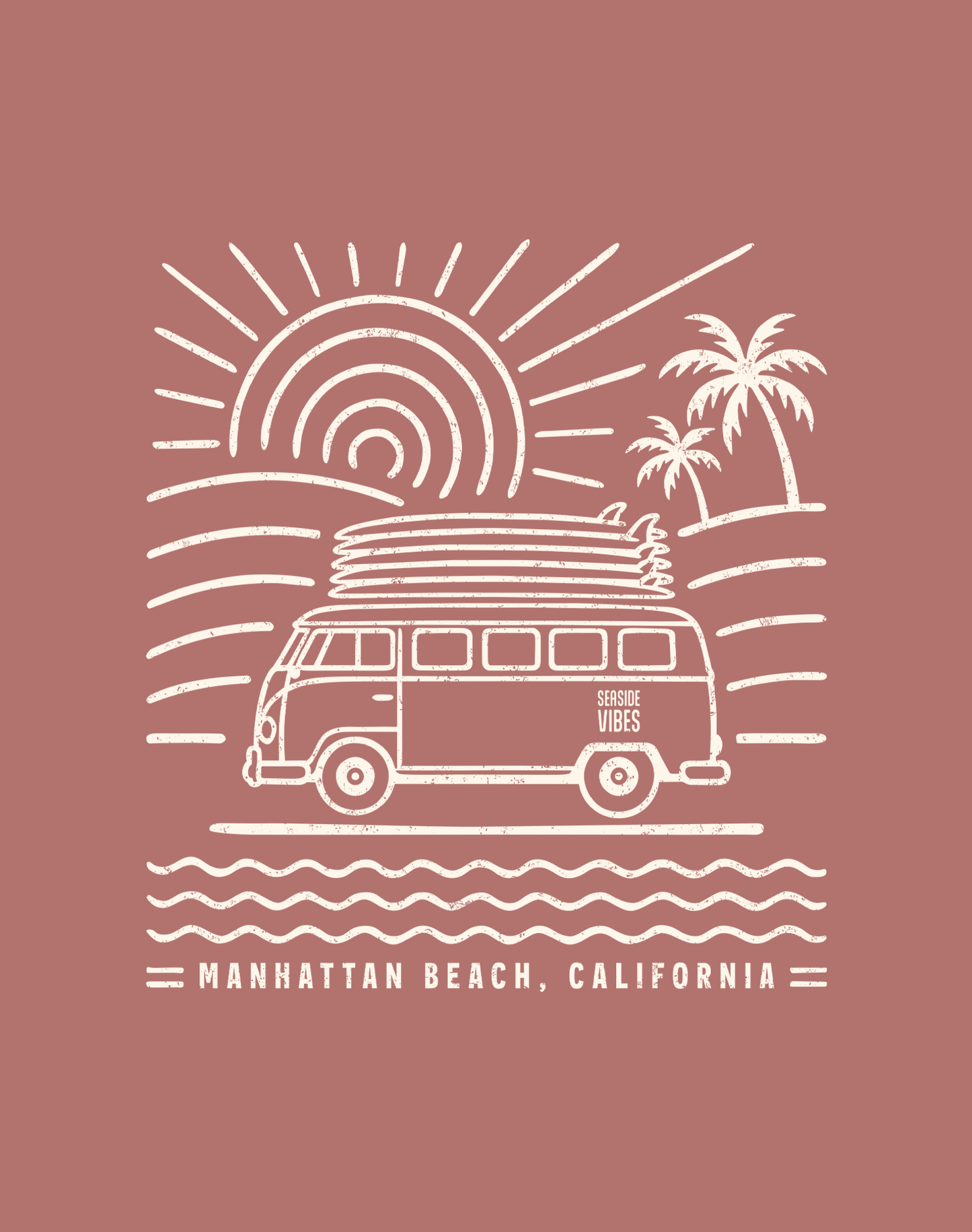 V-Neck: Manhattan Beach Endless Summer Tee | Heather Mauve