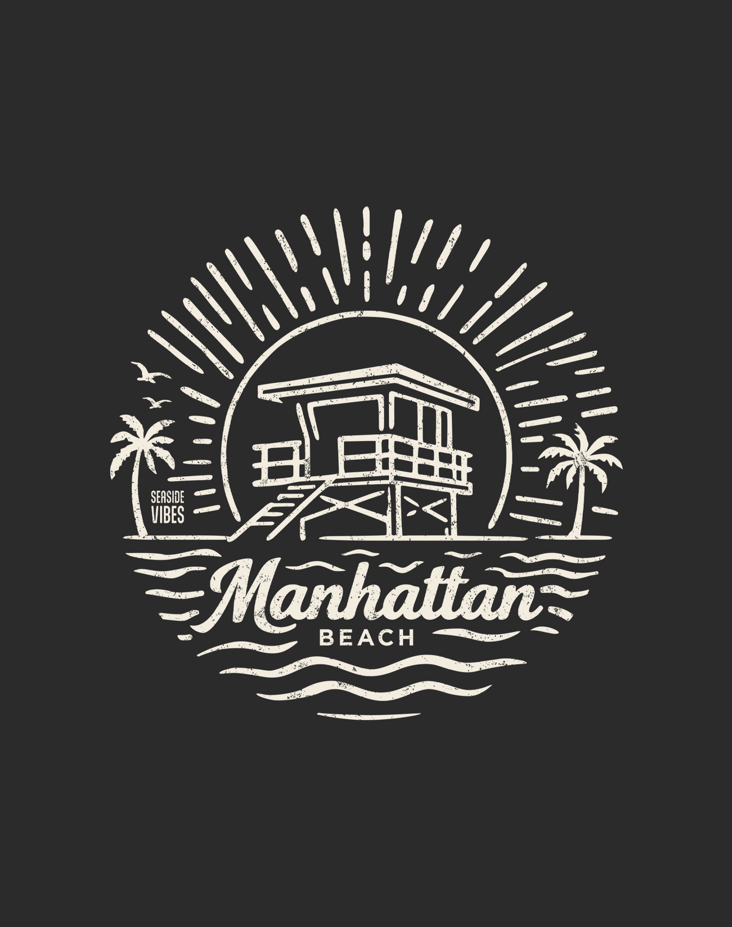 V-Neck: Manhattan Beach Sunrise Session Tee - Dark Grey Heather