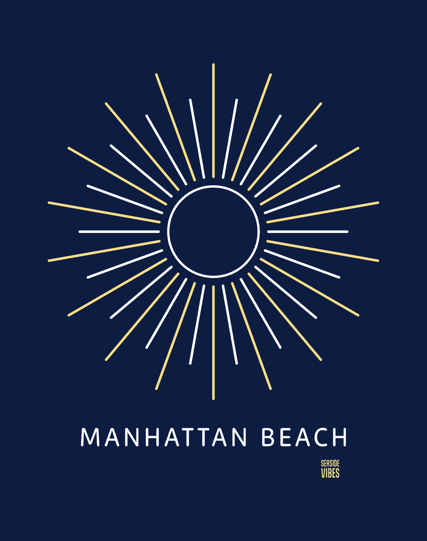V-Neck: Manhattan Beach Sunburst Tee - Heather Navy