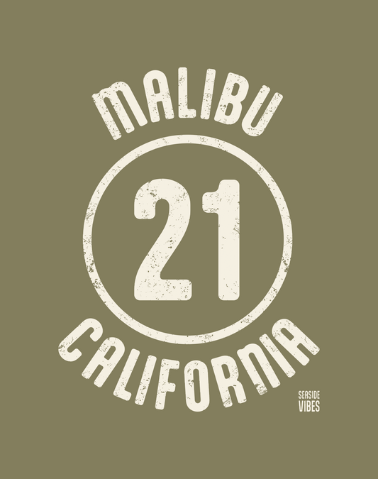 Malibu 21 Tee - Cotton Blend | Military Green
