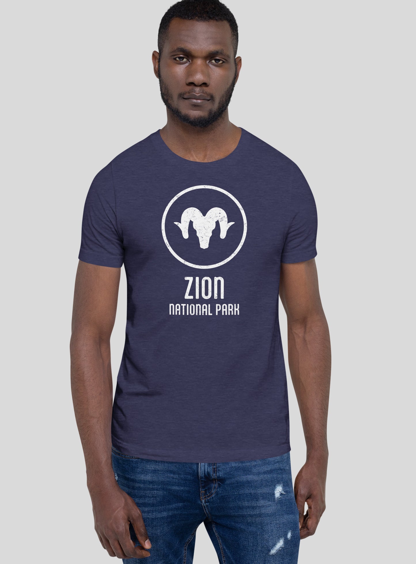Unisex: Zion National Park Tee - Heather Midnight Navy