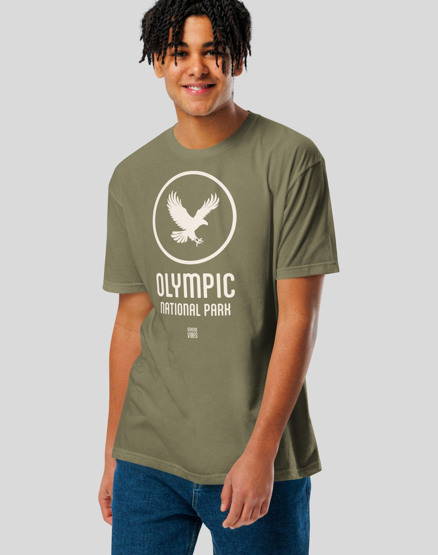 Olympic National Park Tee - Cotton Blend | Military Green