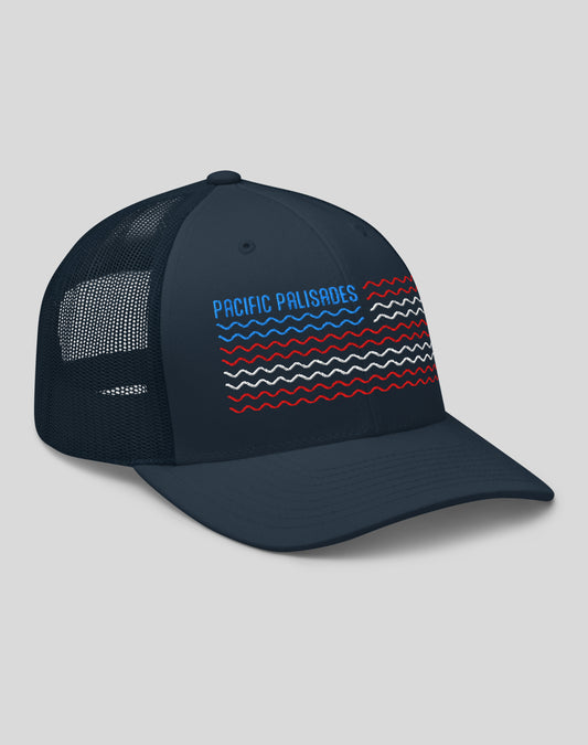 Pacific Palisades 4th of July Trucker Hat - Navy/Navy
