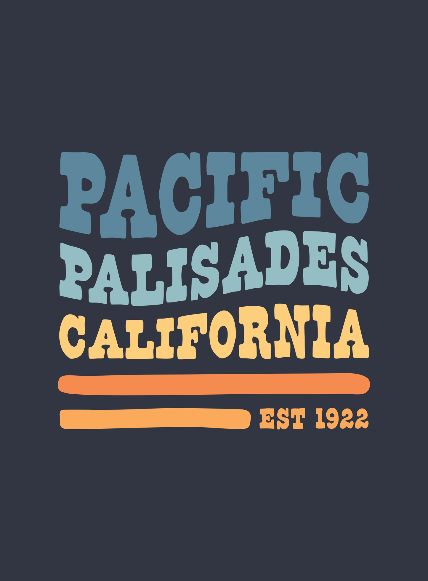 Unisex: Pacific Palisades Waves Tee - Heather Navy