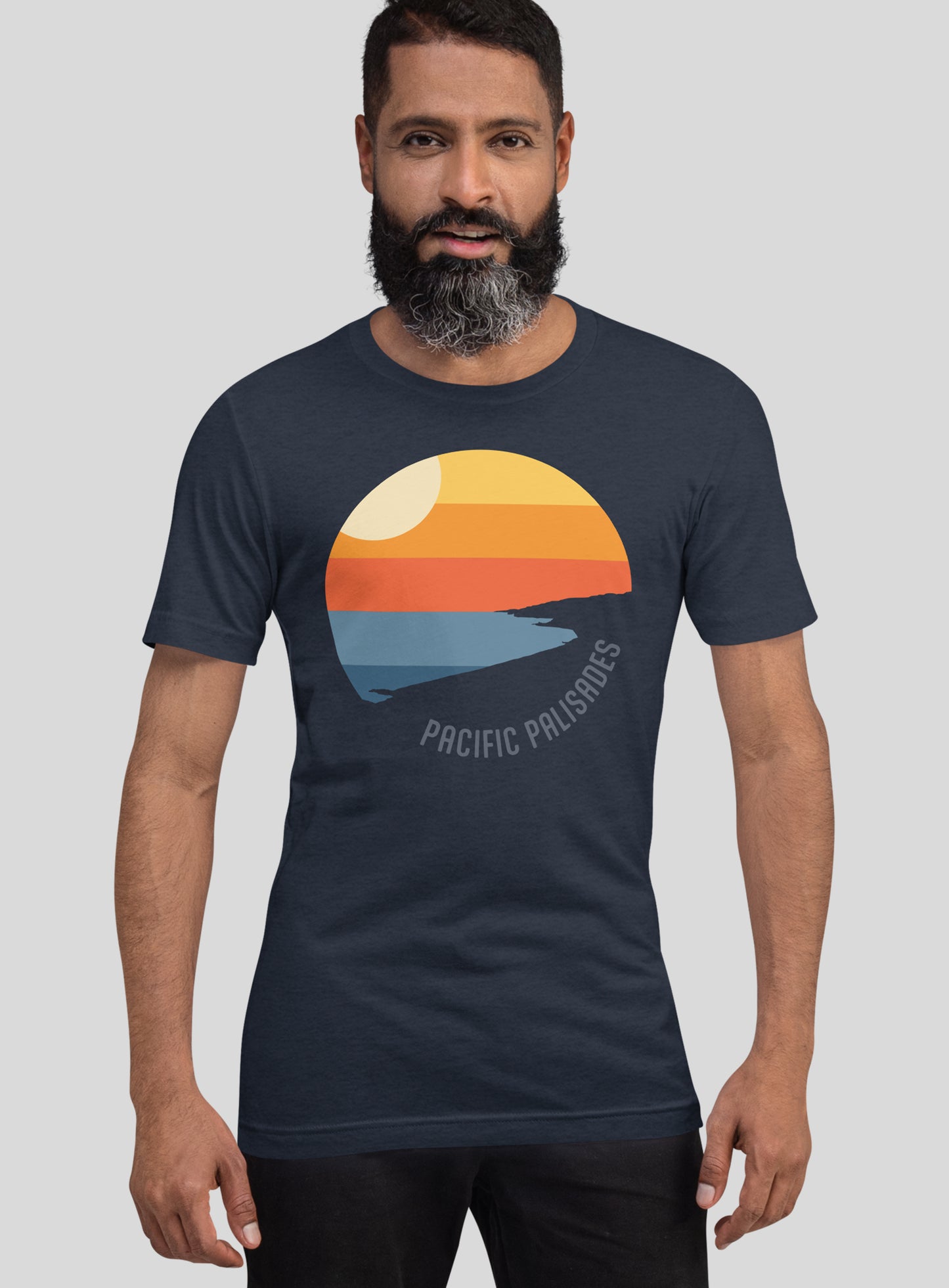Unisex: Pacific Palisades Sunset Tee - Heather Navy