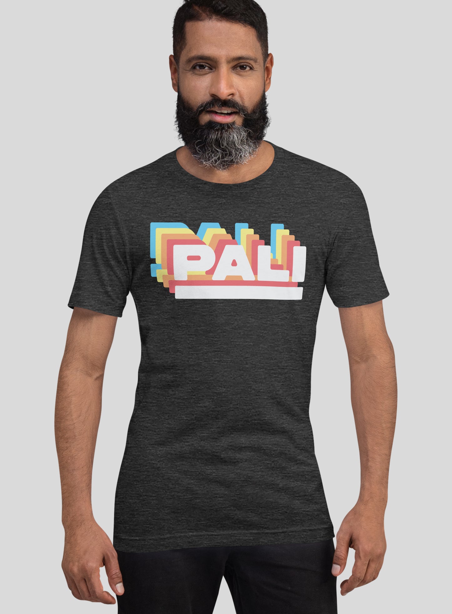 Unisex: Retro Pali Tee - Dark Grey Heather