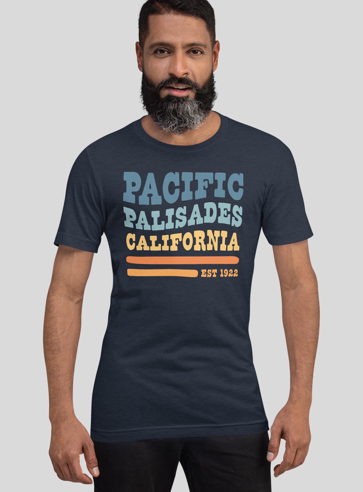 Unisex: Pacific Palisades Waves Tee - Heather Navy