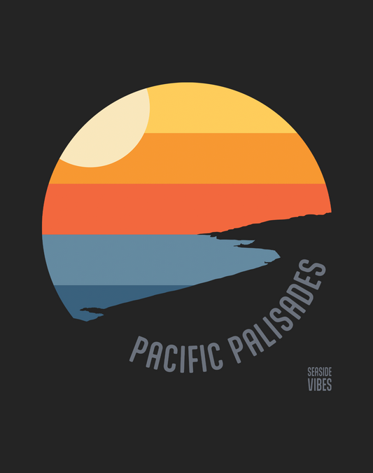 Pacific Palisades Sunset Tee - Cotton Blend | Charcoal