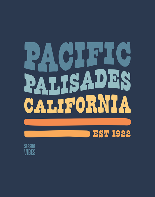 Pacific Palisades Vibes Tee - Cotton Blend | Midnight Navy