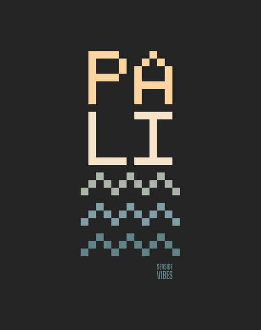 Pacific Palisades Pali Pixel Tee - Cotton Blend | Charcoal
