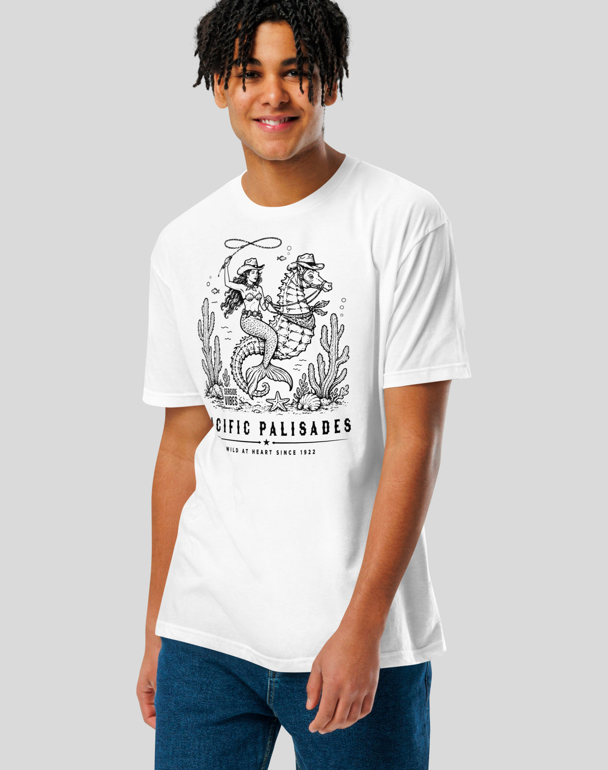 Pacific Palisades Wild at Heart Since 1922 Tee - Cotton Blend | White
