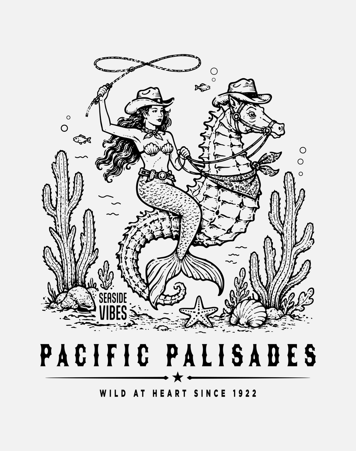 V-Neck: Pacific Palisades Wild at Heart Since 1922 Tee - White