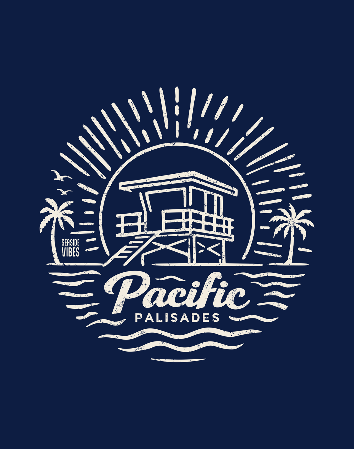 V-Neck: Pacific Palisades Sunrise Session Tee - Heather Navy