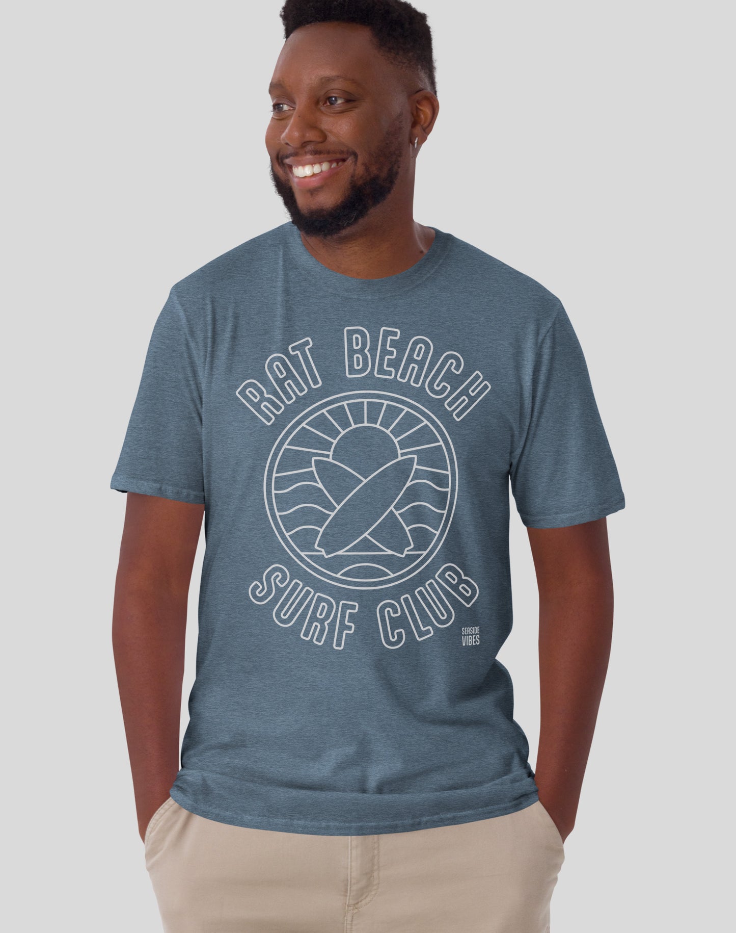Unisex: Rat Beach Surf Club Sunset Tee | Heather Indigo