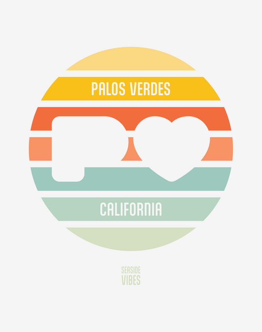 Palos Verdes Sunset Heart Logo Tee - Cotton Blend | White