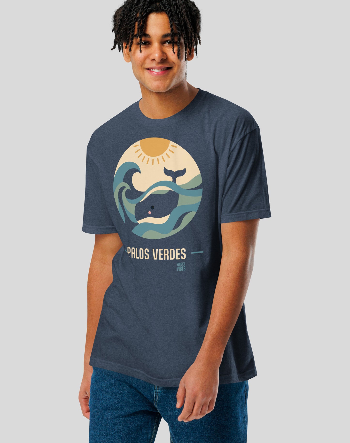 Palos Verdes Whale Sunset Tee - Cotton Blend | Midnight Navy