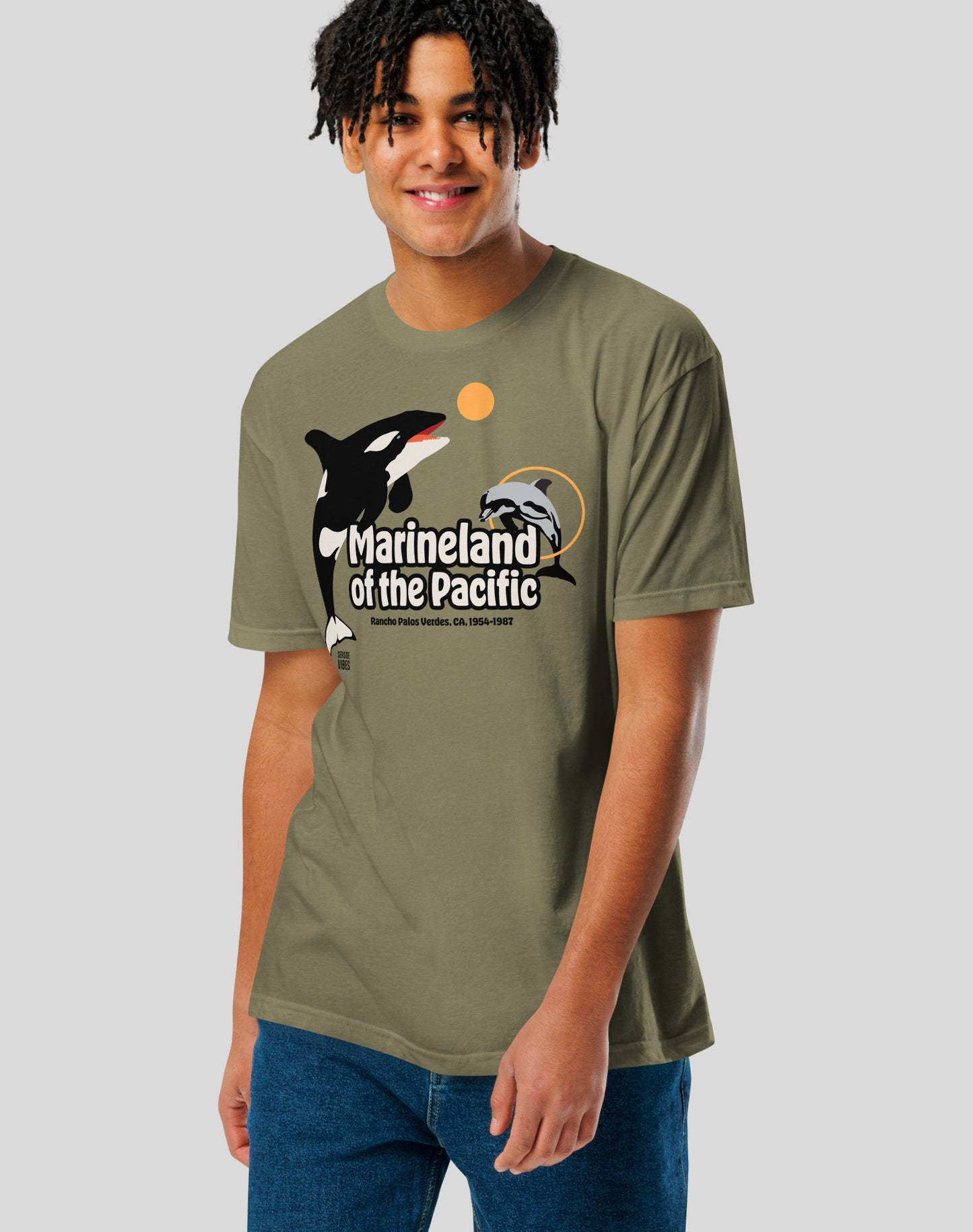 Marineland of the Pacific Classic Tee - Cotton Blend | Military Green