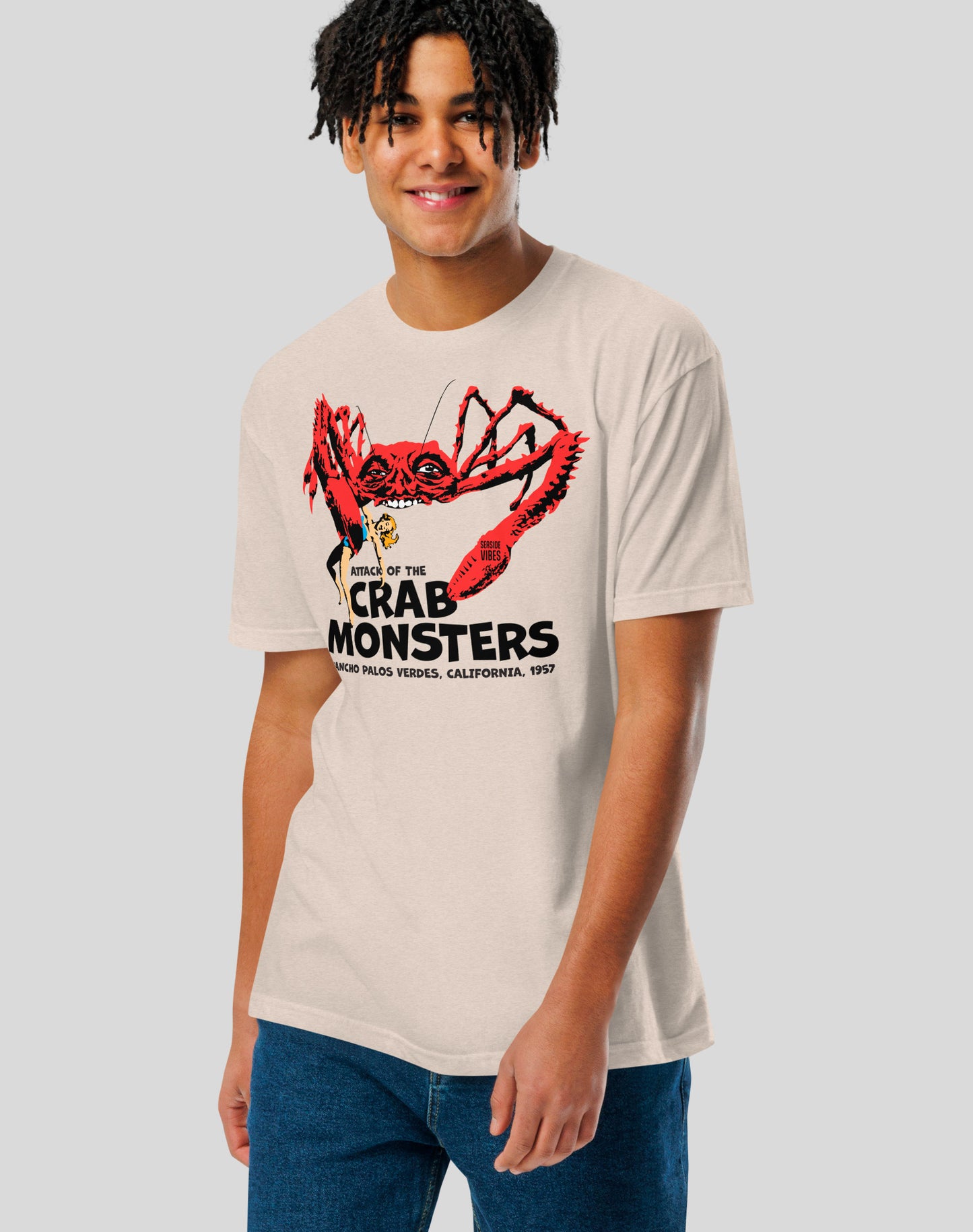 Attack of the Crab Monsters Tee - Cotton Blend | Sand