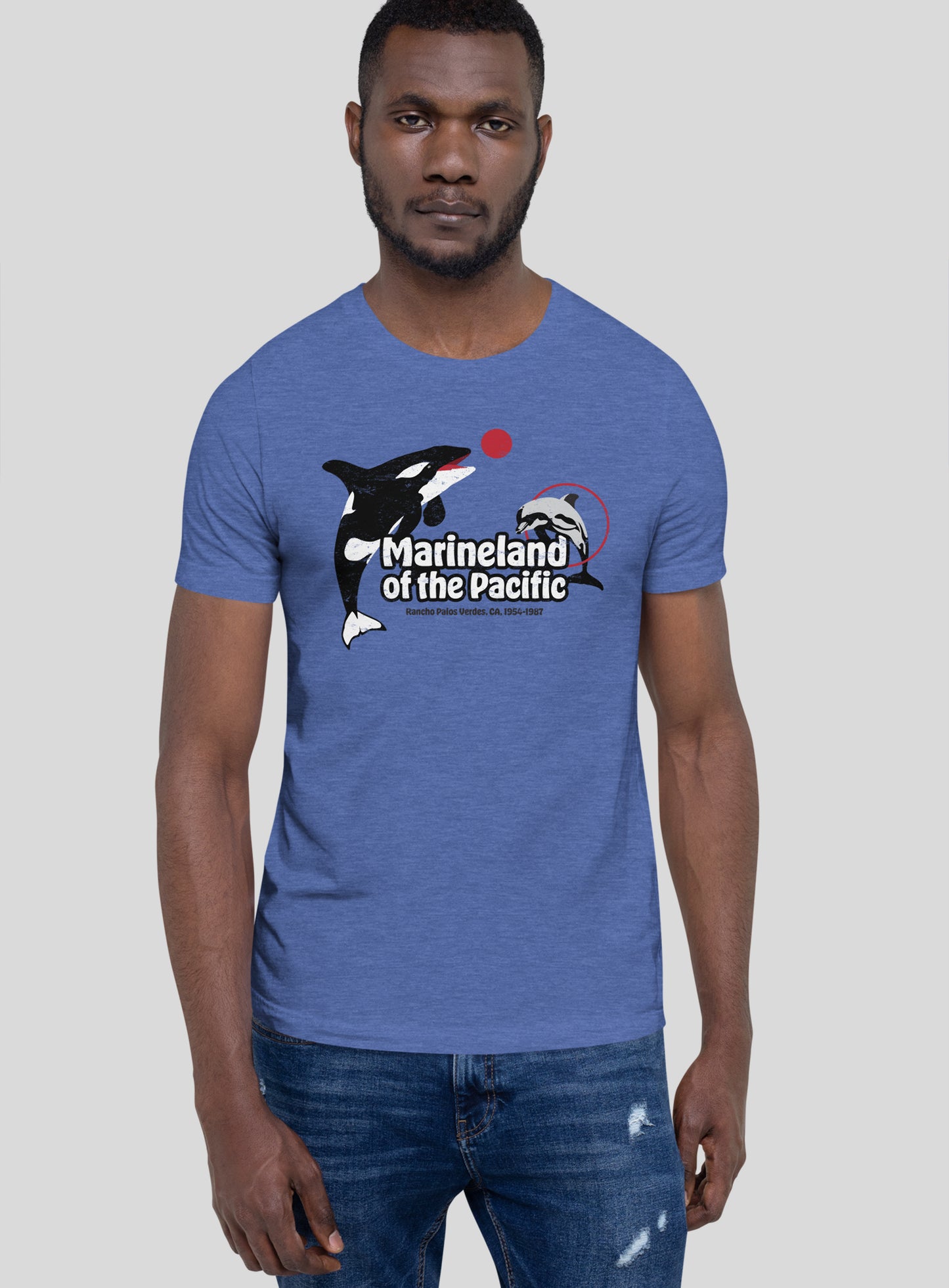 Unisex: Marineland of the Pacific Tee - Heather True Royal