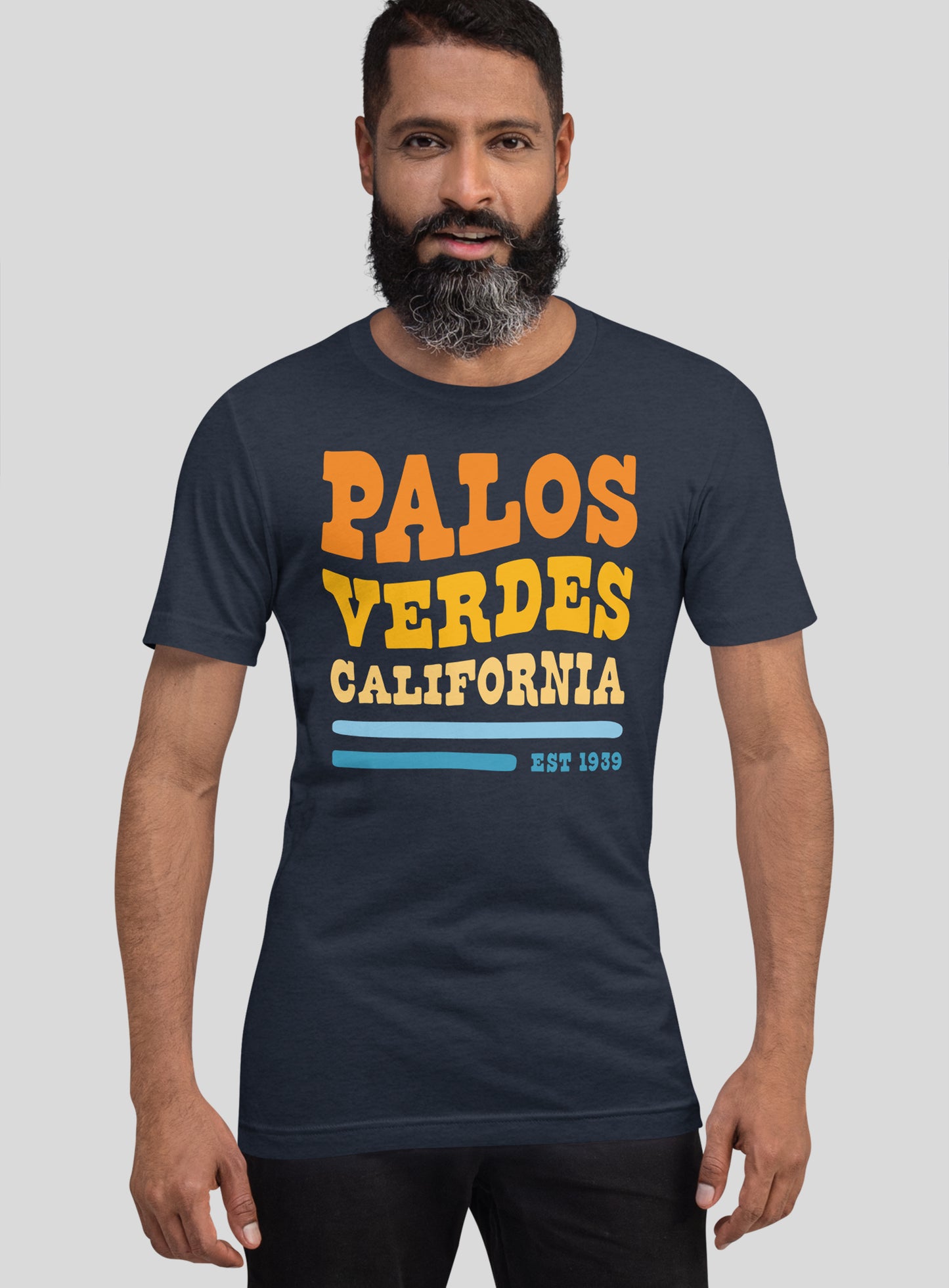 Unisex: Palos Verdes Vibes Tee - Heather Navy
