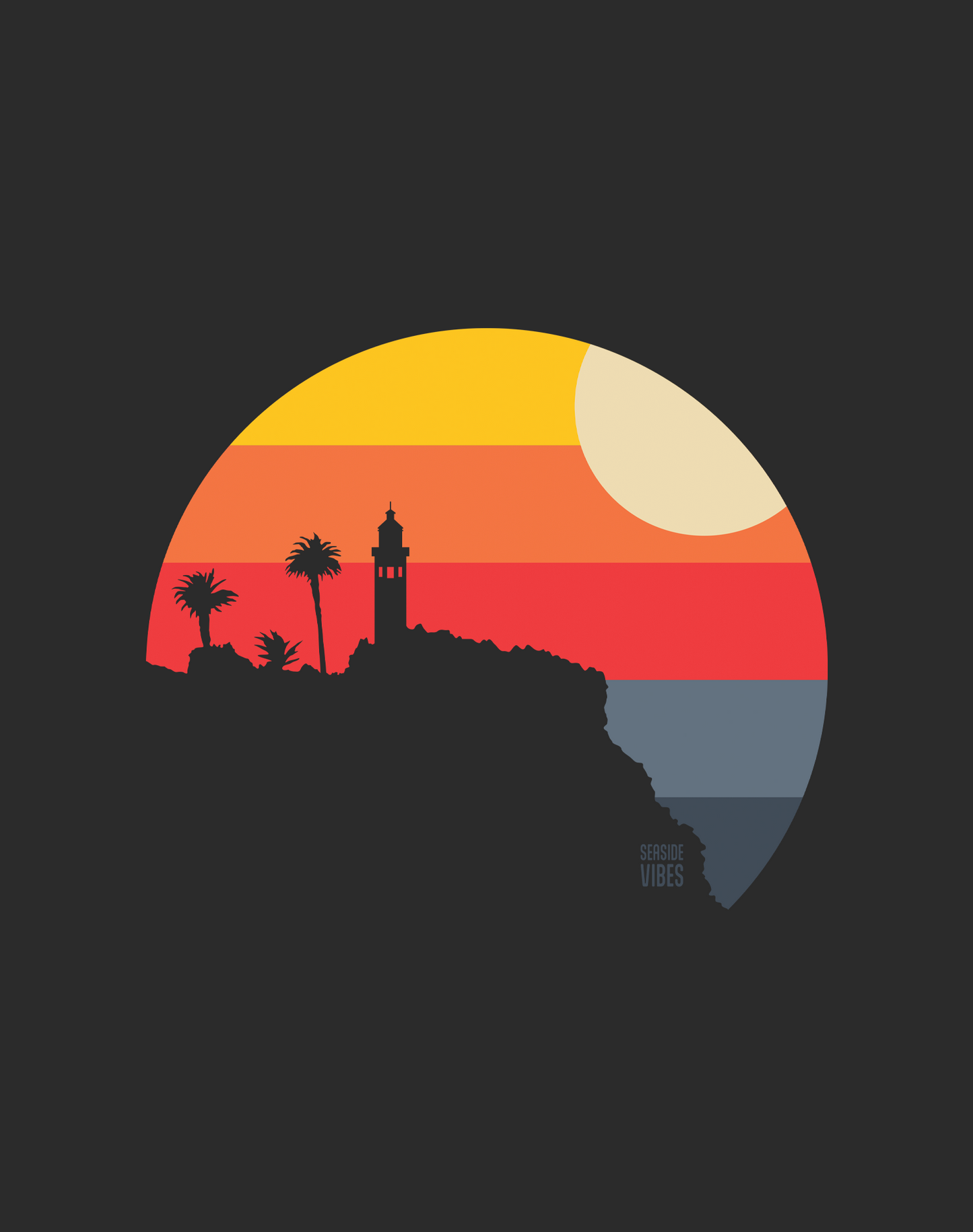 V-Neck: Point Vicente Sunset Tee | Dark Grey Heather