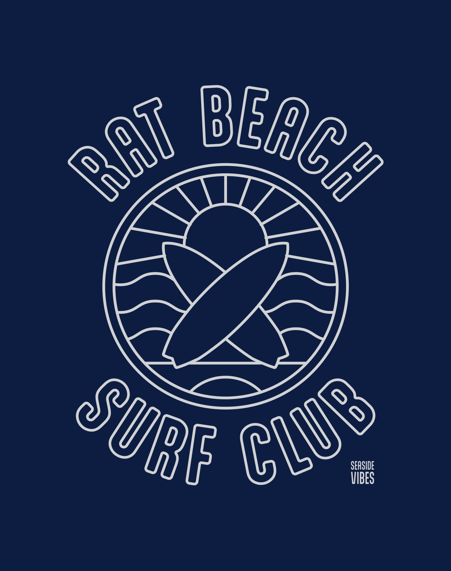 V-Neck: Rat Beach Surf Club Tee | Heather Navy
