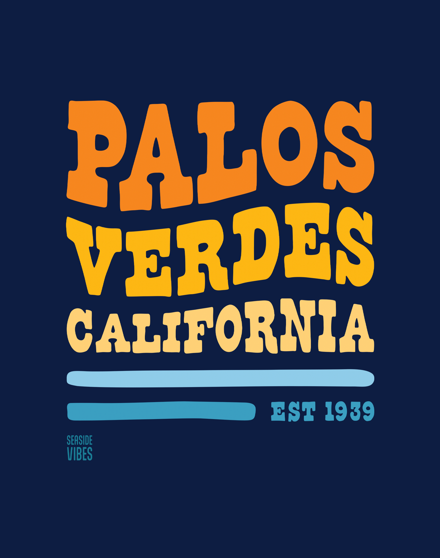 V-Neck: Palos Verdes Vibes Tee | Heather Navy
