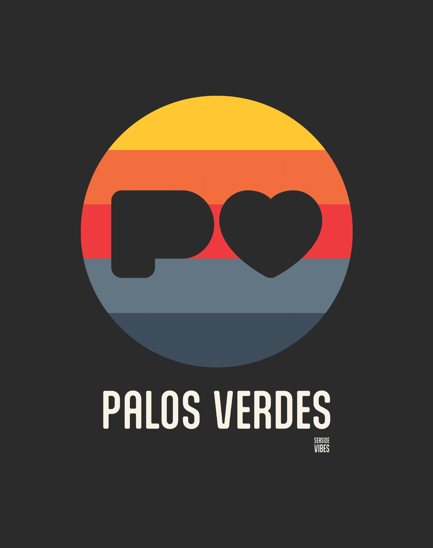 V-Neck: Palos Verdes Heart Logo Tee | Dark Grey Heather