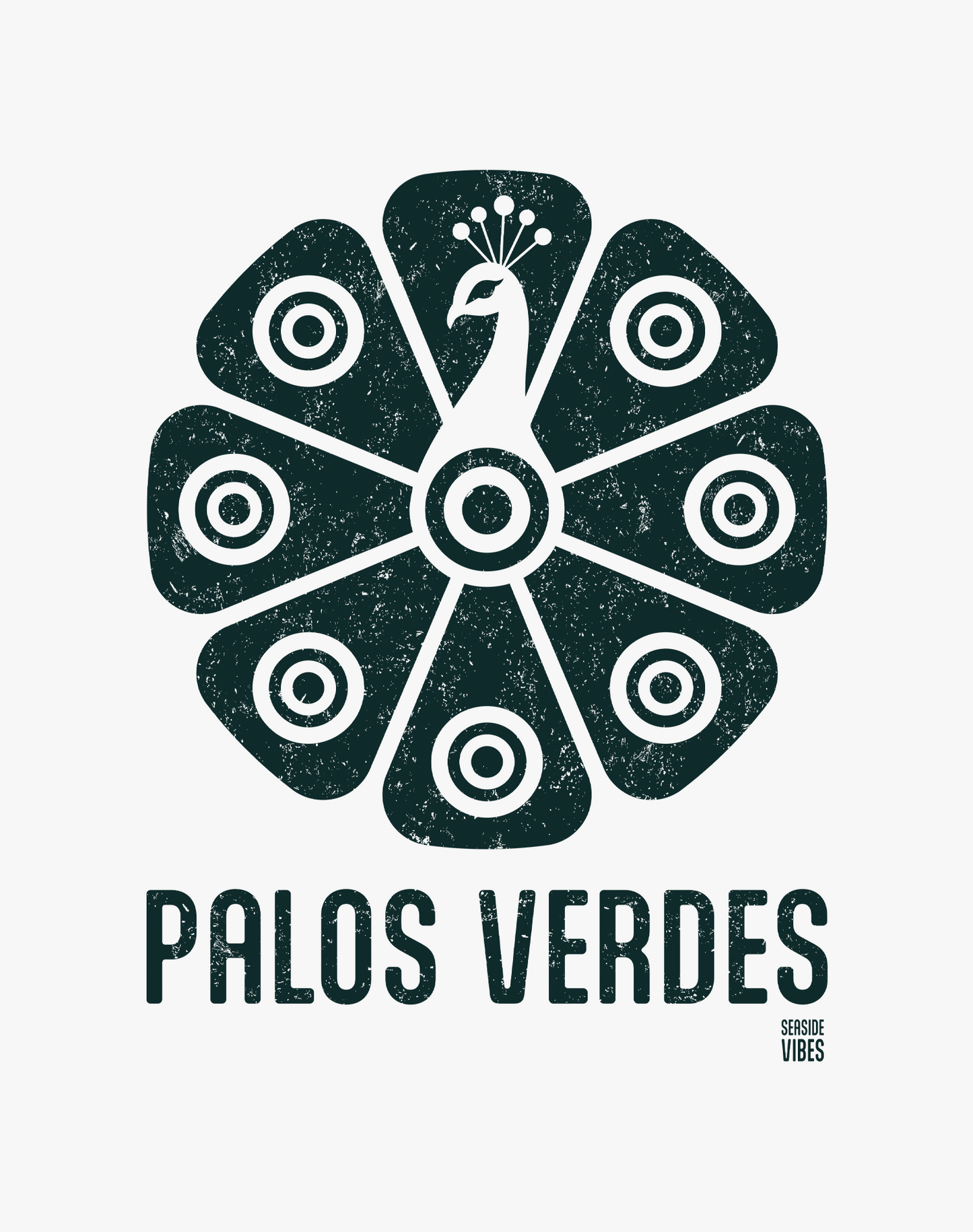 V-Neck: Palos Verdes Tribal Peacock Tee | White