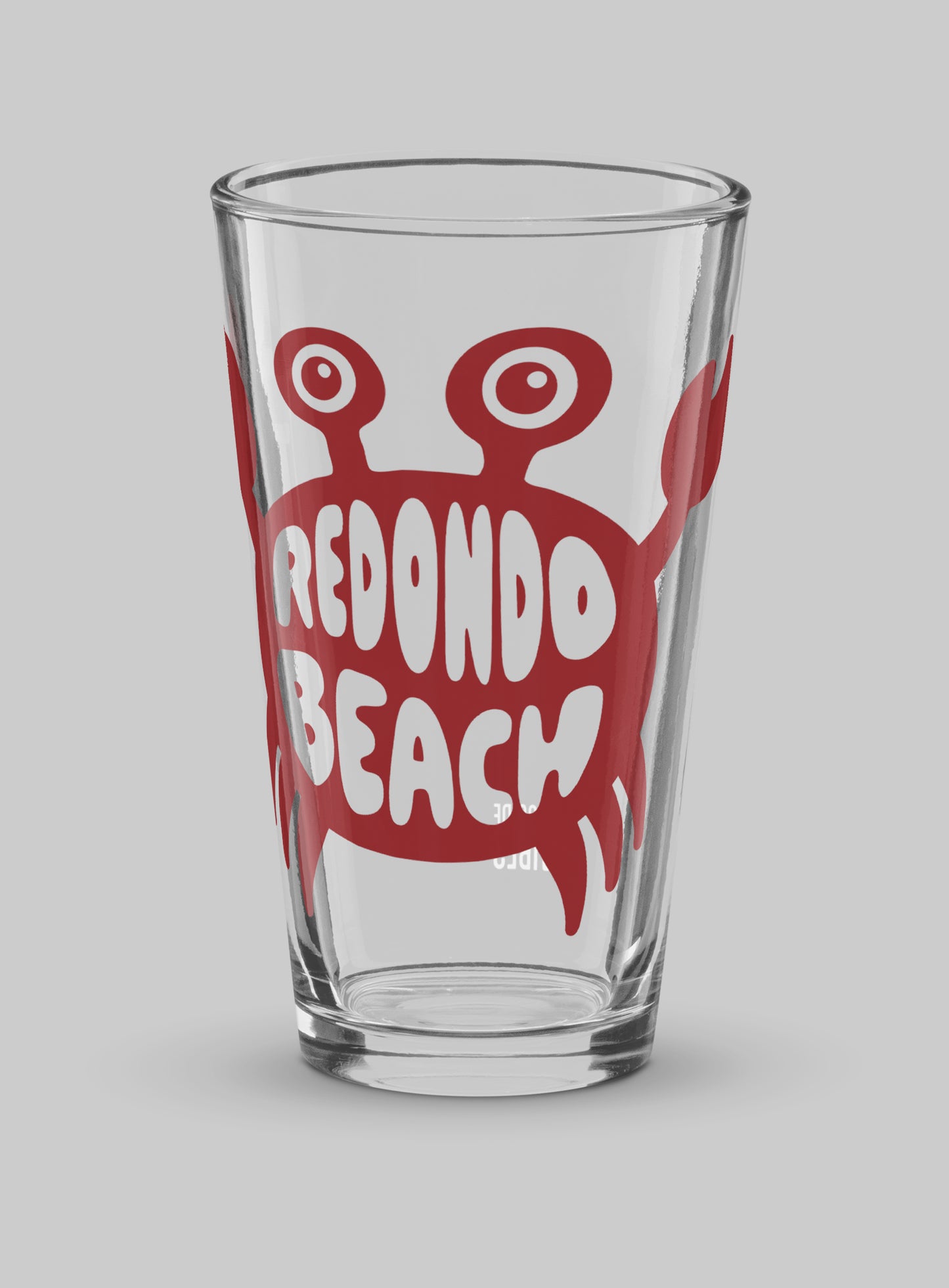 Collectible Redondo Beach Crab Pint Glass - 16 oz
