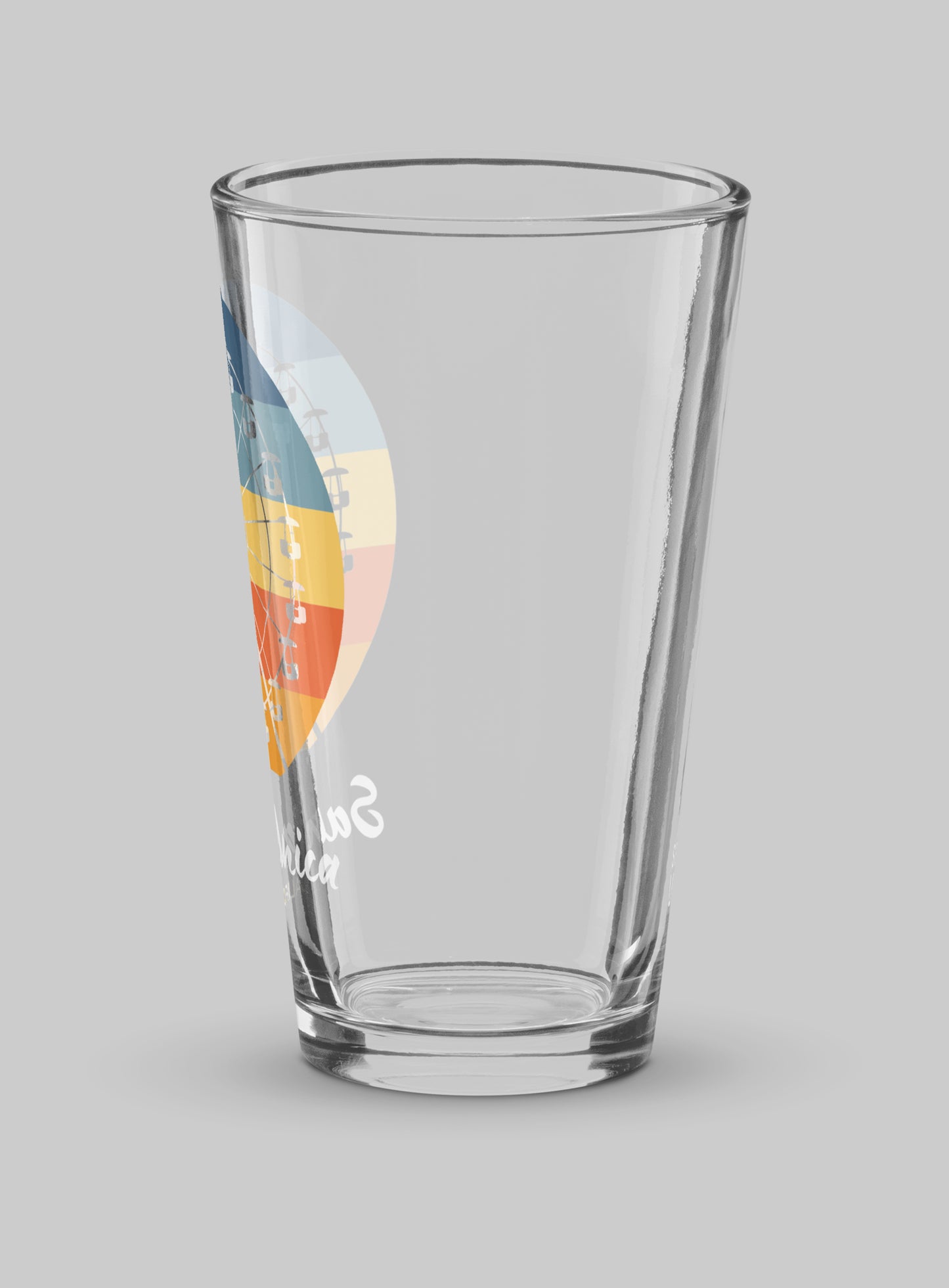 Collectible Santa Monica Pacific Wheel Pint Glass - 16 oz