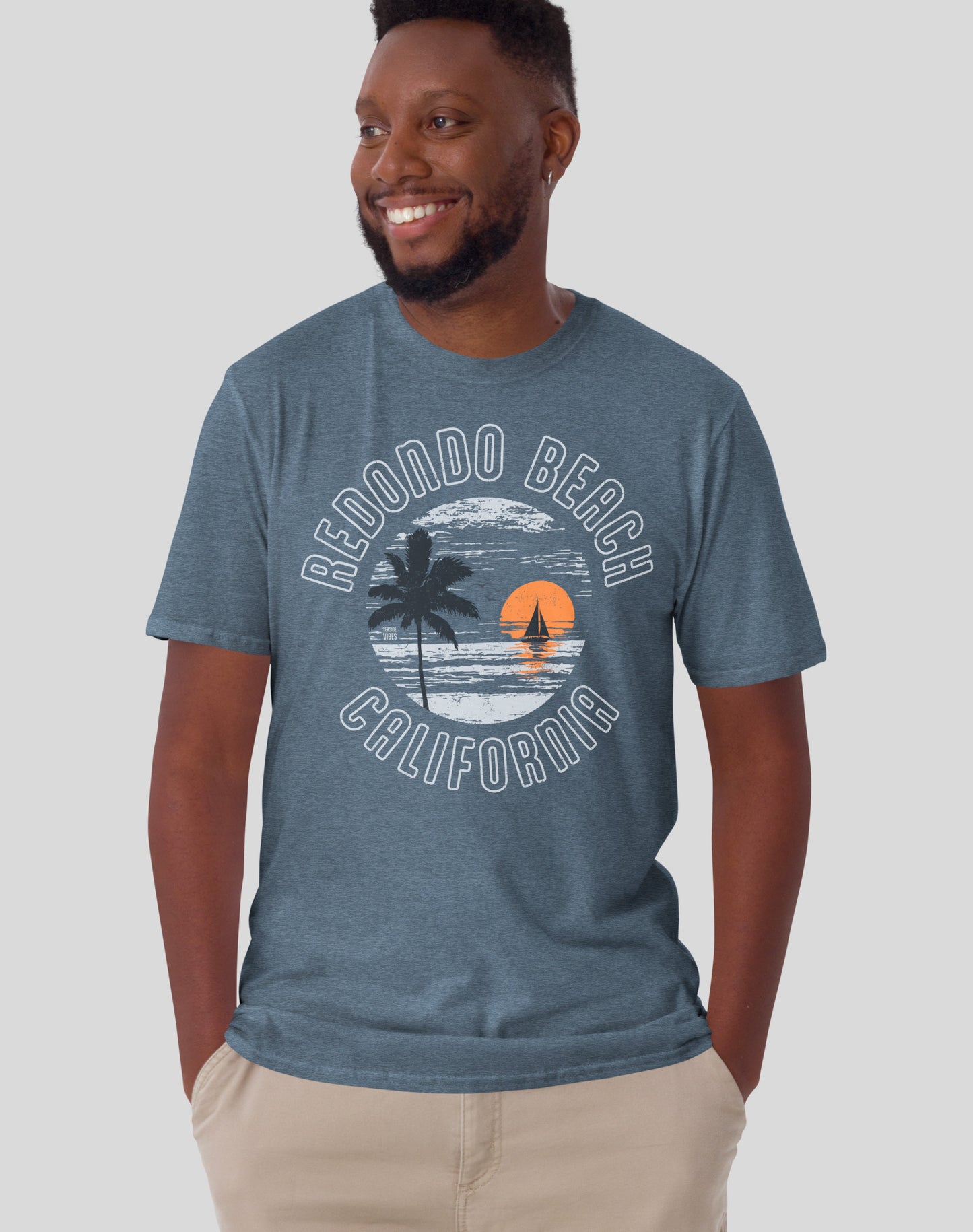 Redondo Beach Vintage Sunset Tee - Unisex | Heather Indigo