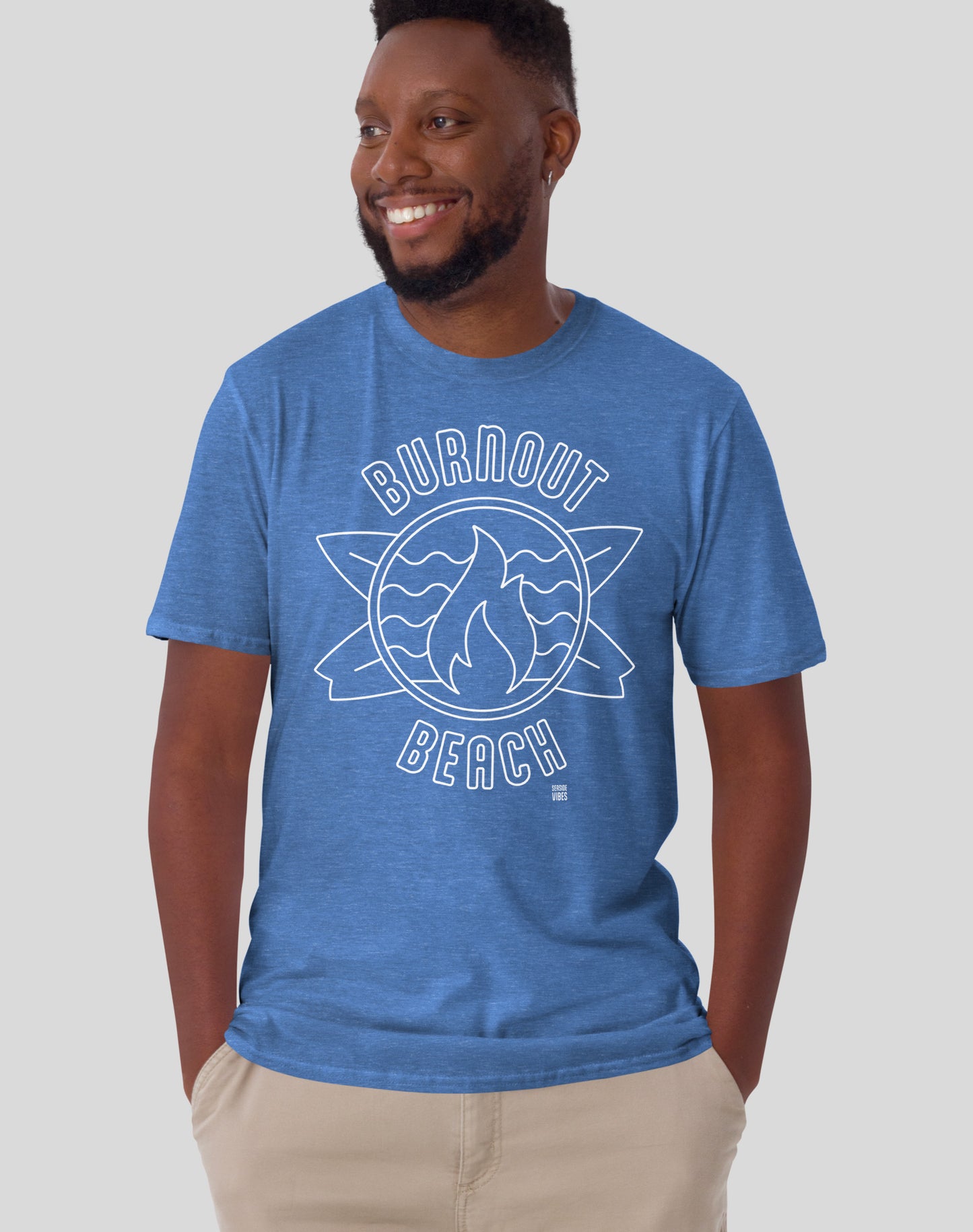 Burnout Beach Tee - Unisex | Heather Royal