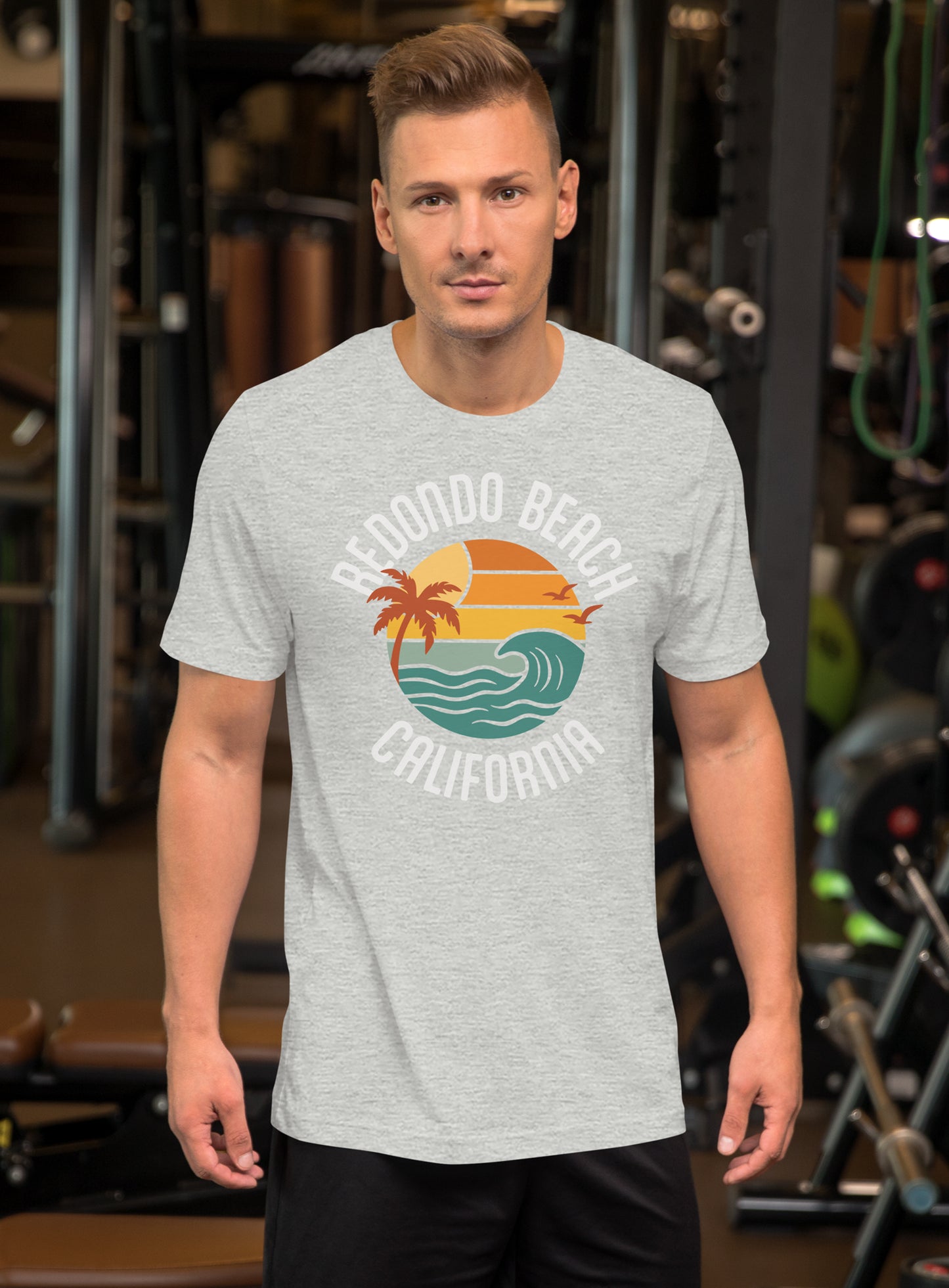Unisex: Redondo Beach Retro Waves Tee - Athletic Heather