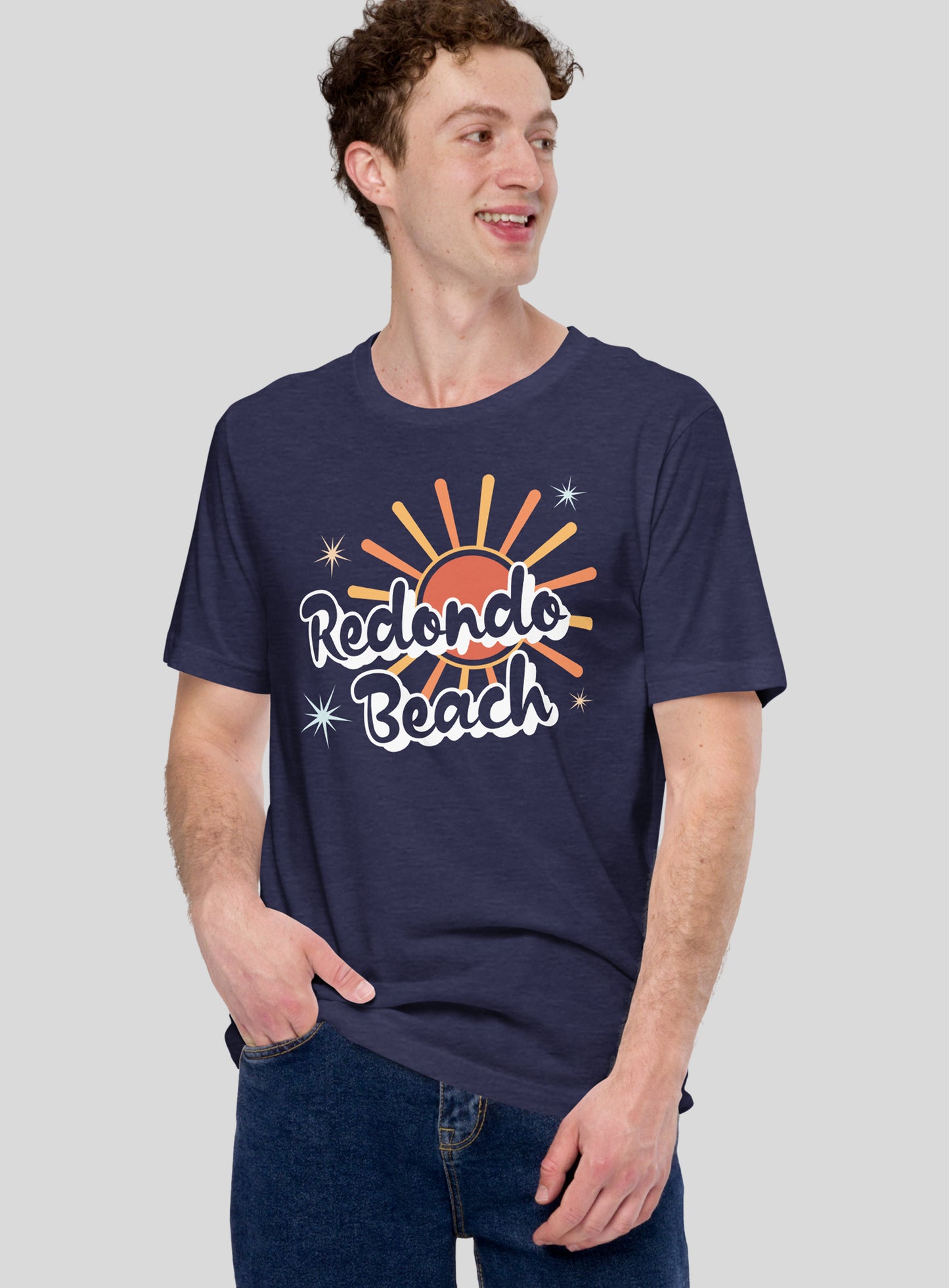 Unisex: Redondo Rays Tee - Heather Midnight Navy