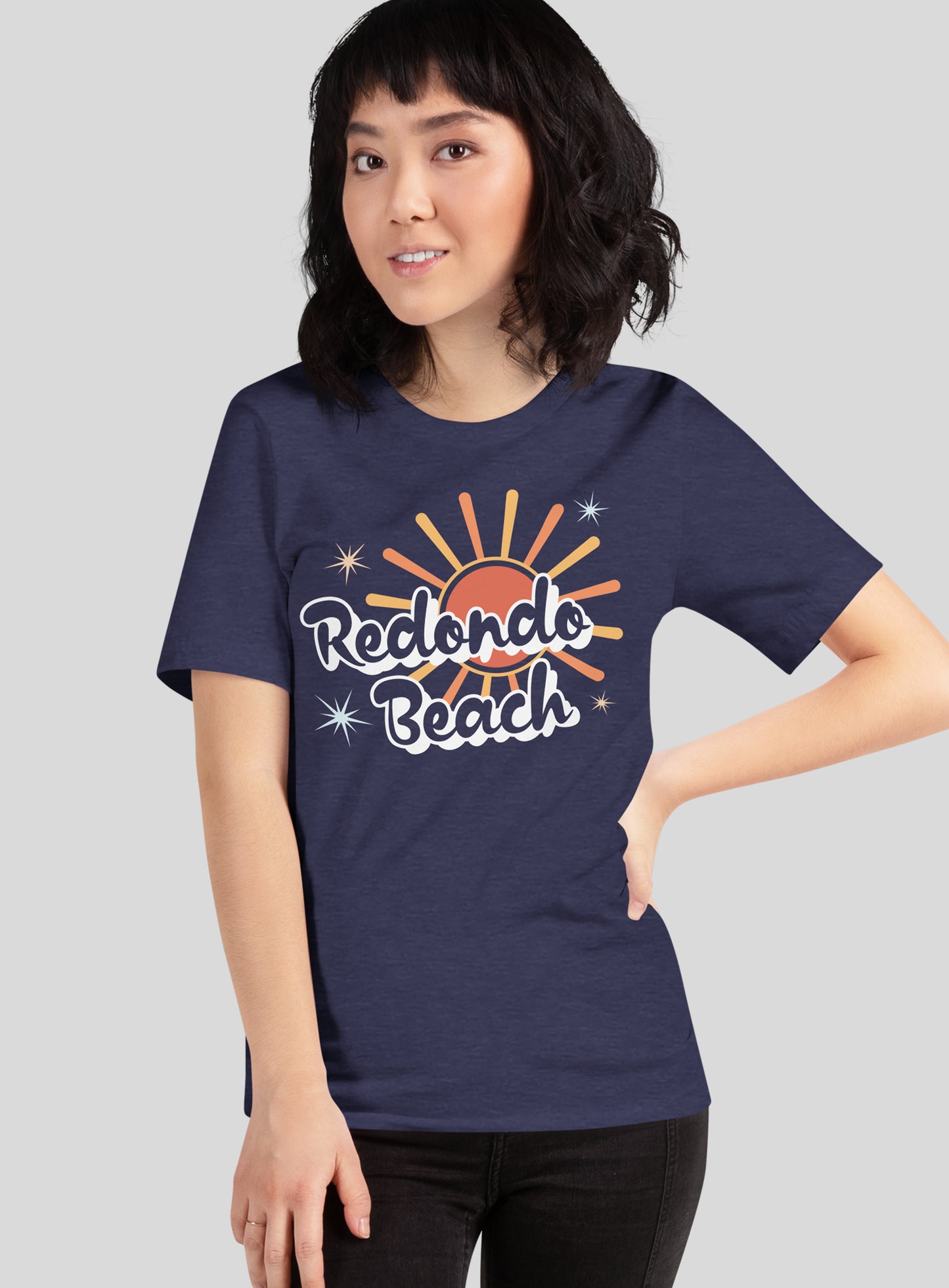 Unisex: Redondo Rays Tee - Heather Midnight Navy