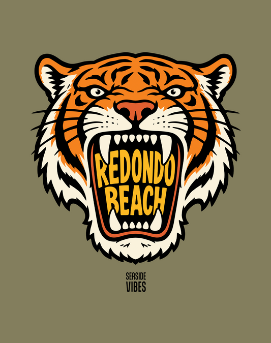 Redondo Beach AF Tiger Tee - Cotton Blend | Military Green