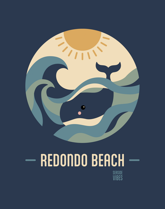 Redondo Beach Whale Sunset Tee - Cotton Blend | Midnight Navy