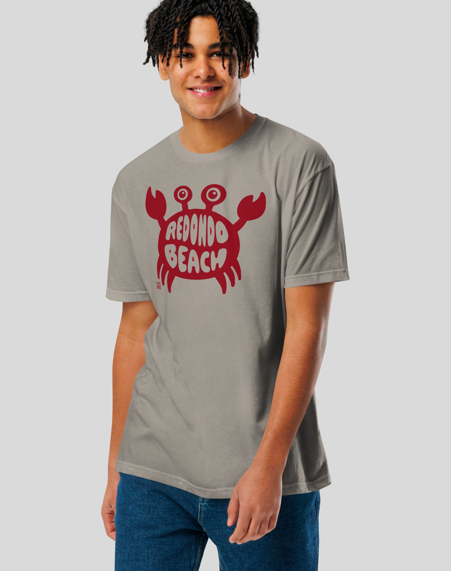 Redondo Beach Crab Tee - Cotton Blend | Stone Grey