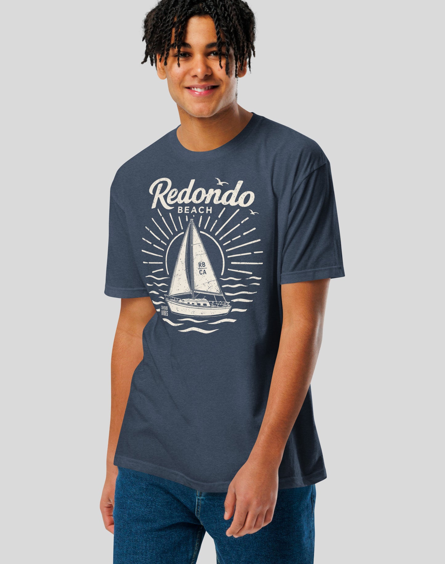 King Harbor Sailboat Tee - Cotton Blend | Midnight Navy