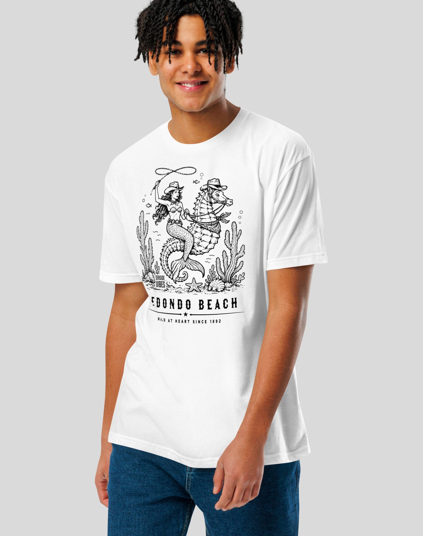 Redondo Beach Wild at Heart Since 1892 Tee - Cotton Blend | White