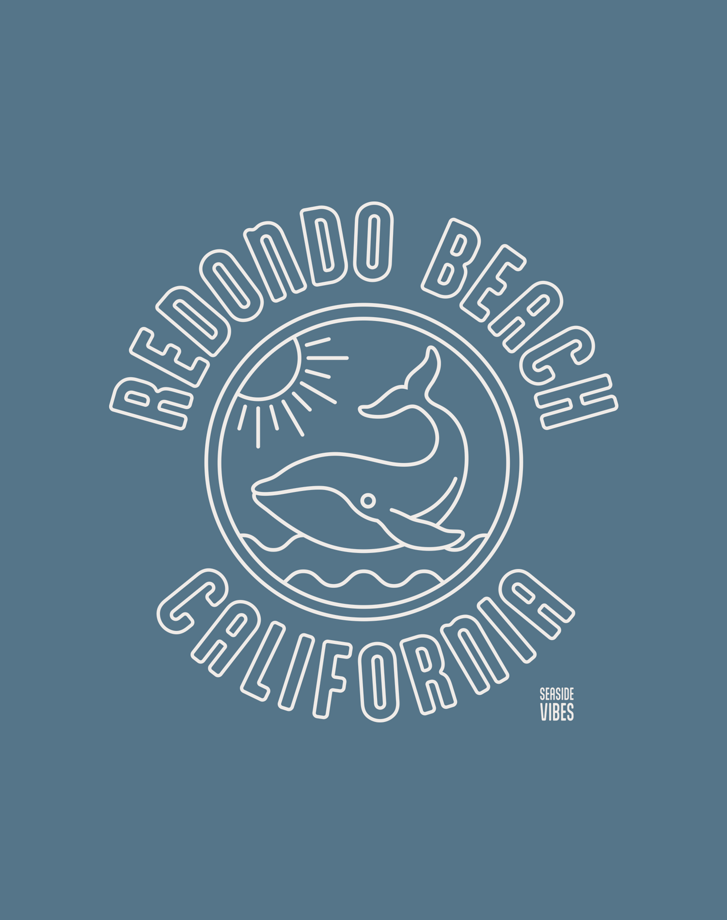 V-Neck: Redondo Beach Whale Tee | Heather Slate