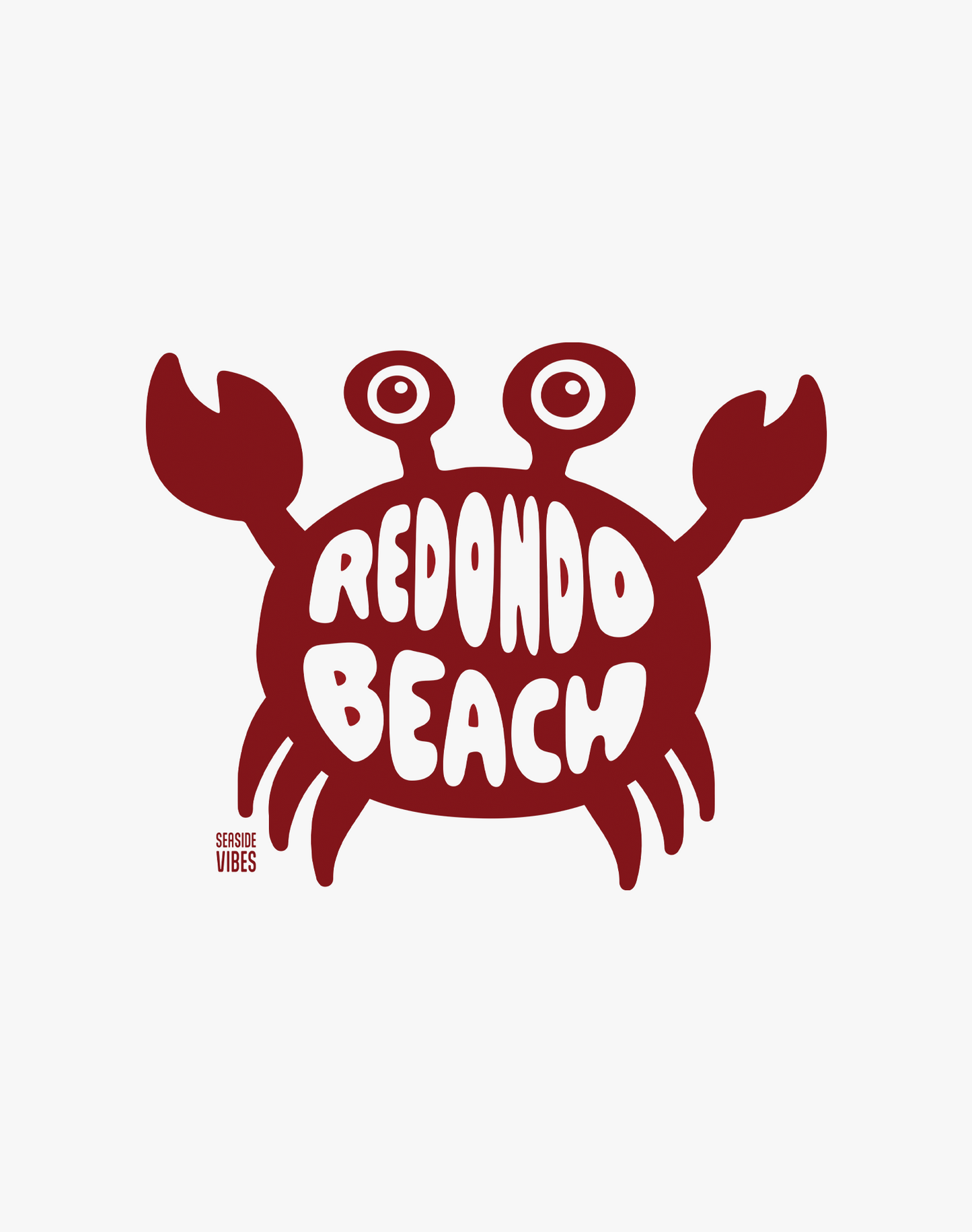 V-Neck: Redondo Beach Crab Tee | White