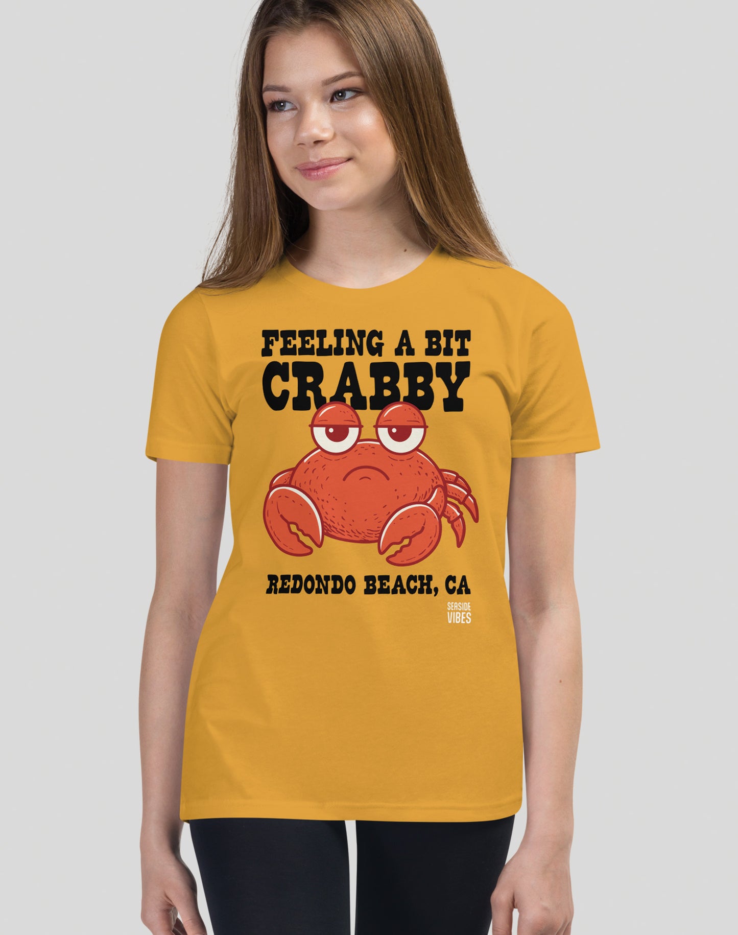 Youth: Feeling a Bit Crabby Redondo Beach Tee | Mustard