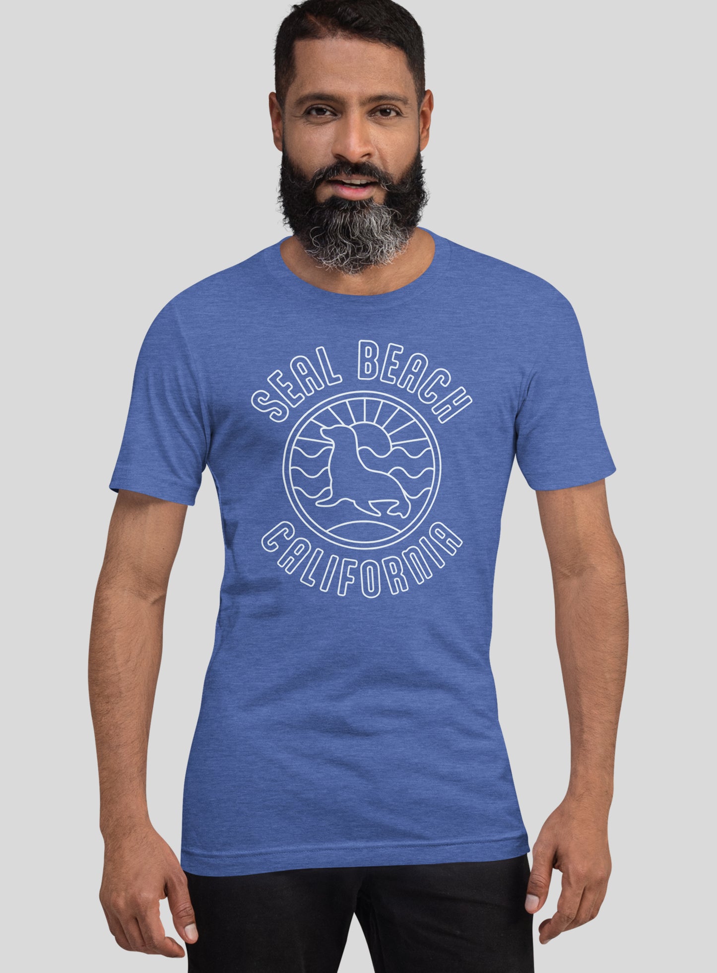 Unisex: Seal Beach Shoreline Tee - Heather True Royal