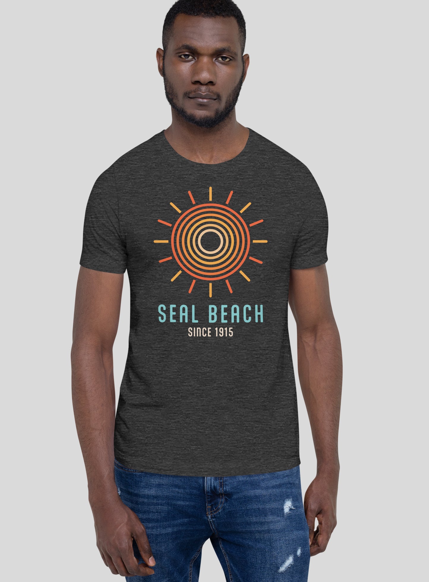 Unisex: Seal Beach Swirl Tee - Dark Grey Heather