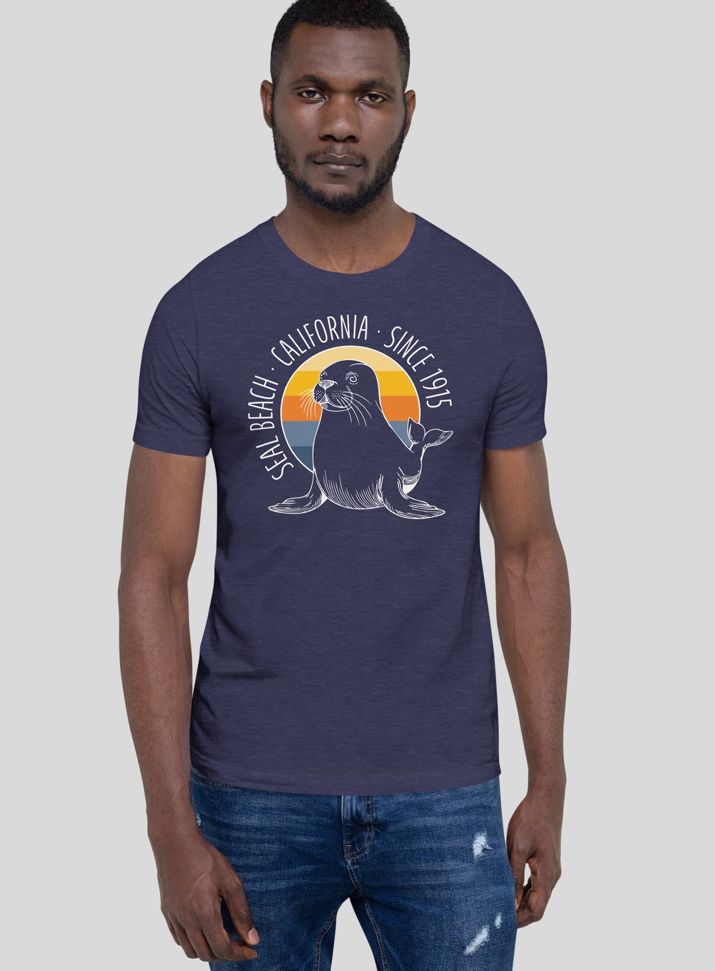Unisex: Seal of Approval Tee - Heather Midnight Navy