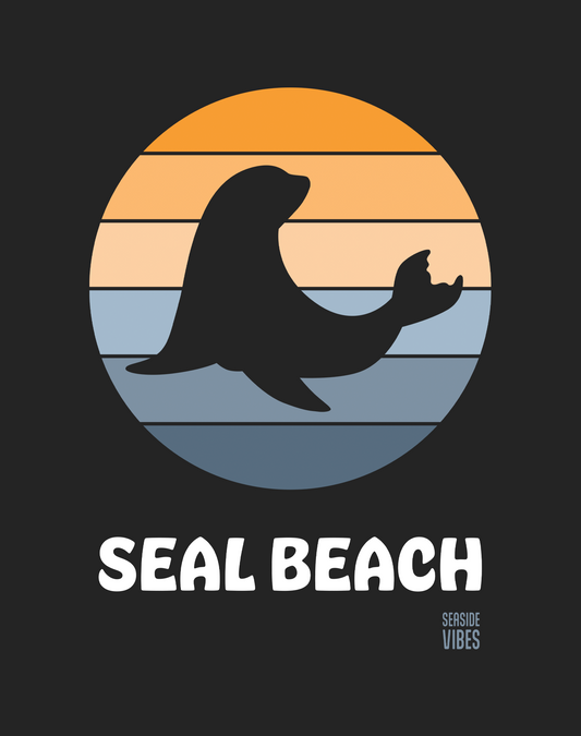 Seal Beach Sunset Tee - Cotton Blend | Charcoal