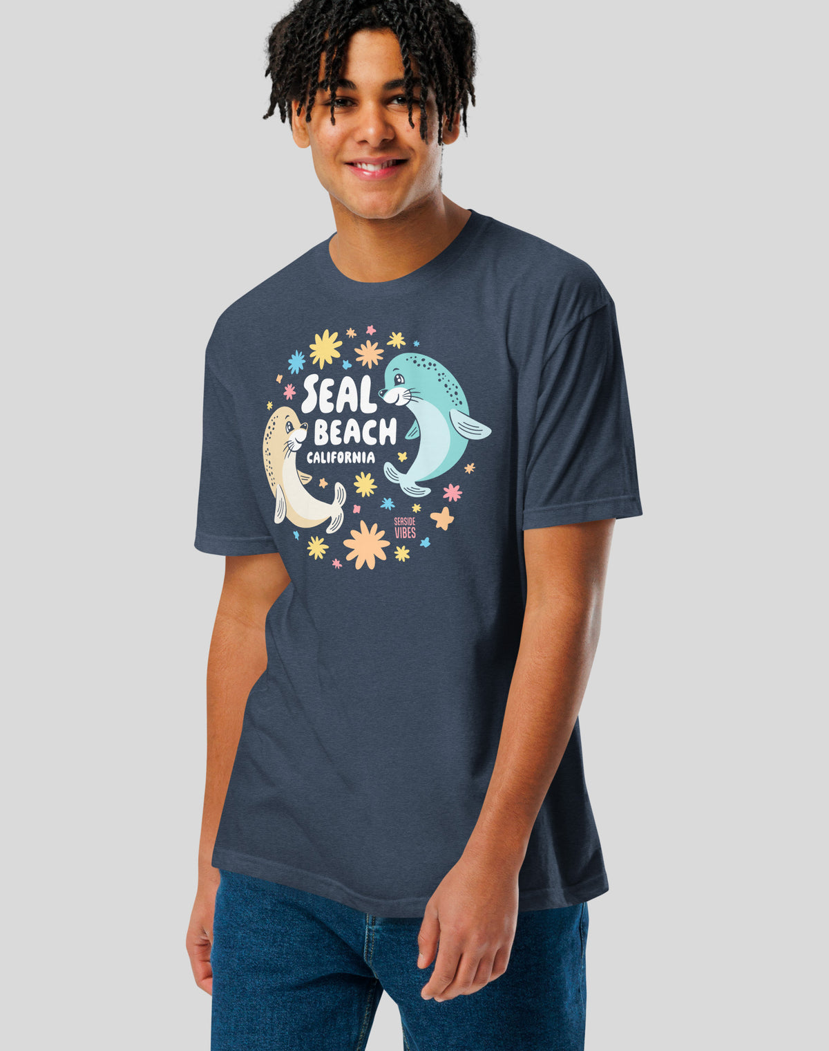 Seal Beach Bliss Tee - Cotton Blend | Midnight Navy